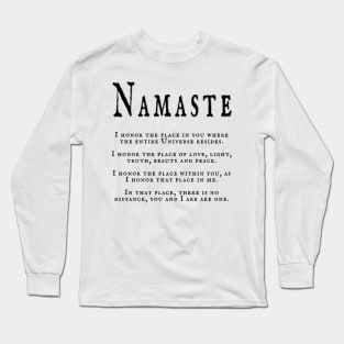 Namaste Yoga Meditation Long Sleeve T-Shirt